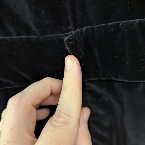 Vintage‎ Black Velvet Cocktail Mid-length Dress Empire Waist Wiggle - Picture 8 of 13